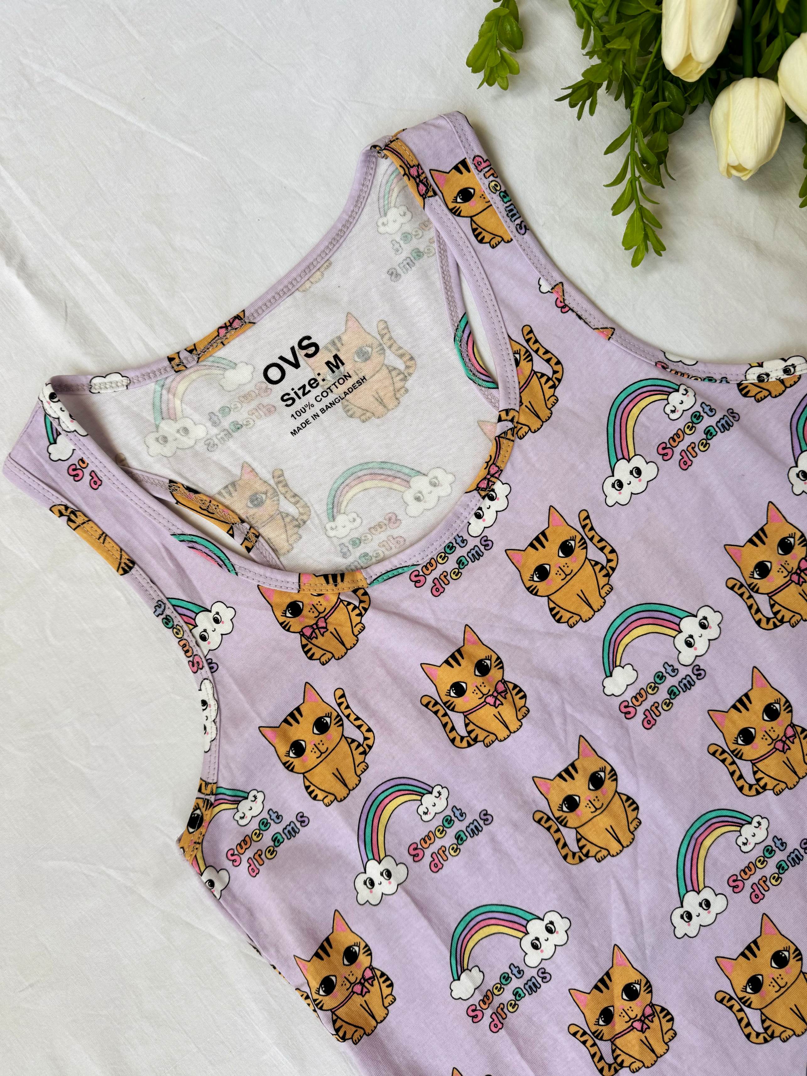 سایز M طرح گربه و رنگین کمان