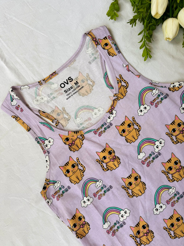 سایز M طرح گربه و رنگین کمان