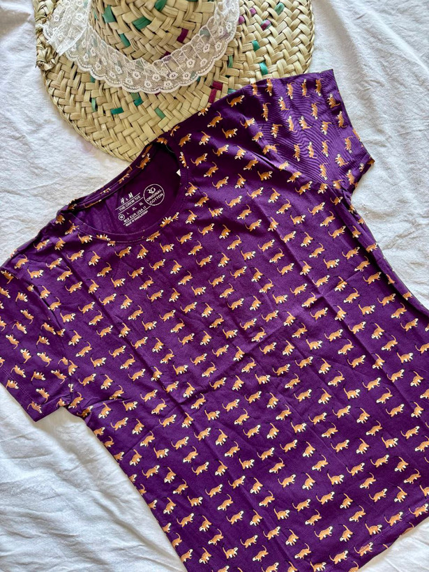 تیشرت آستین کوتاه نخ پنبه H&M