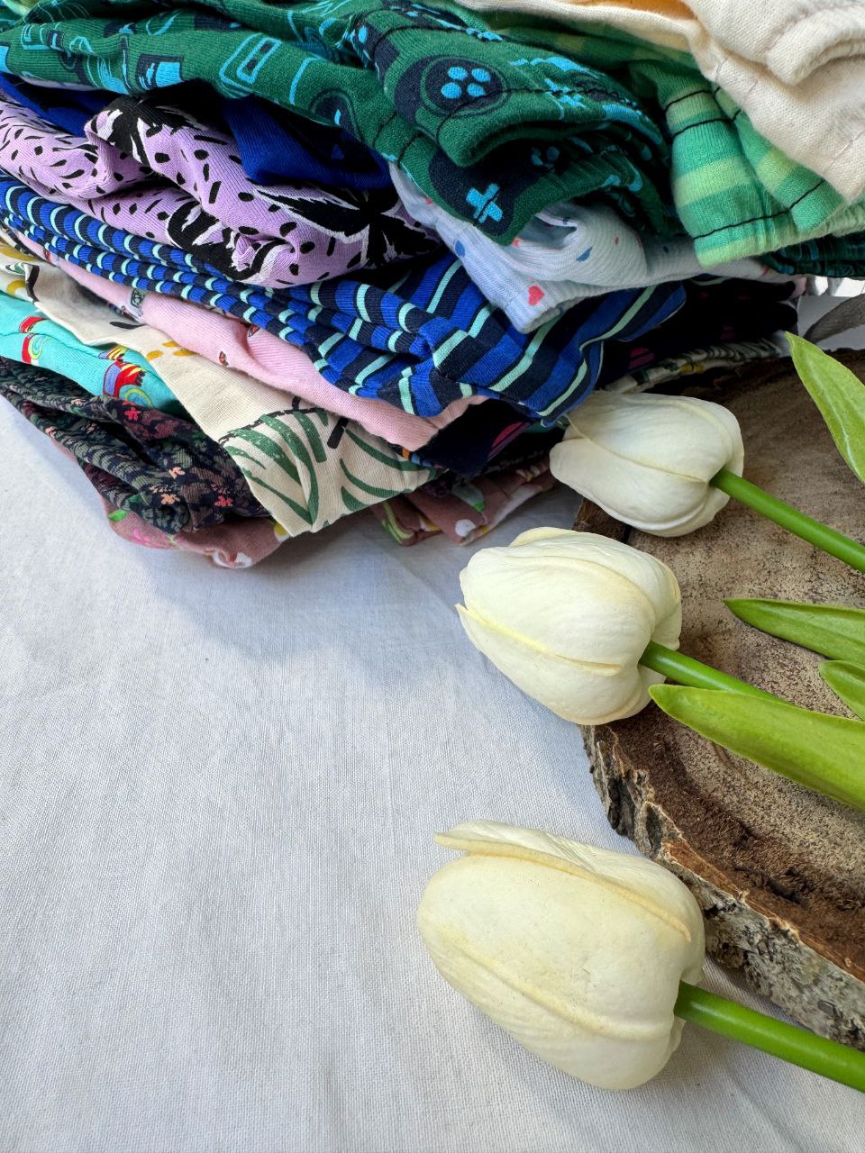 شلوار راحتی زنانه طرحدار پایین گتر دار نخ و پنبه H&M