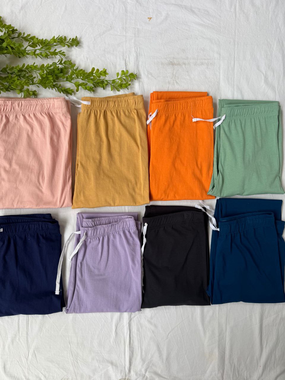 شلوار راحتی زنانه ساده پایین گتر دار نخ و پنبه H&M