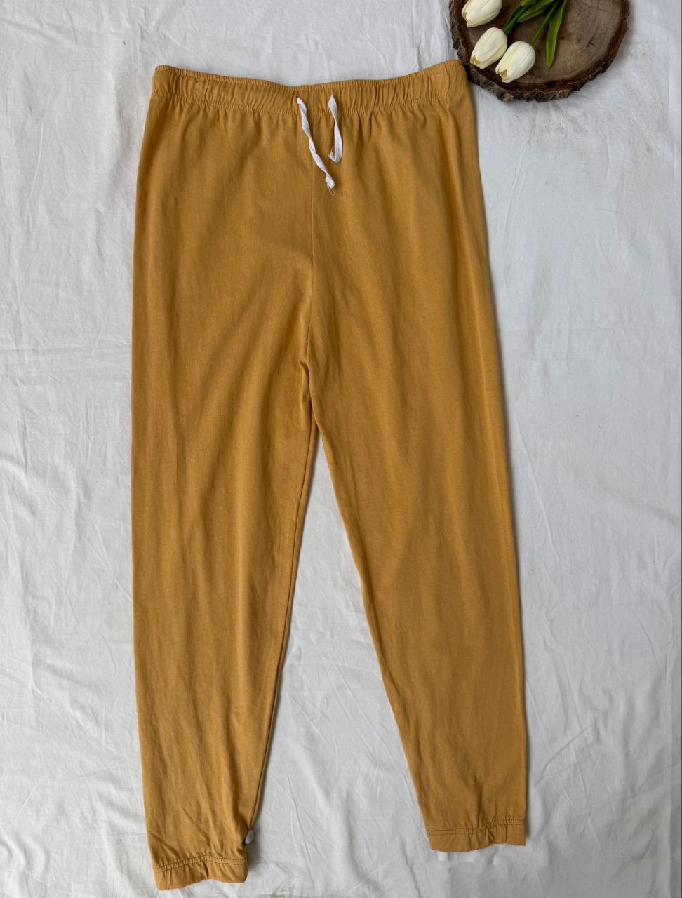 شلوار راحتی زنانه ساده پایین گتر دار نخ و پنبه H&M