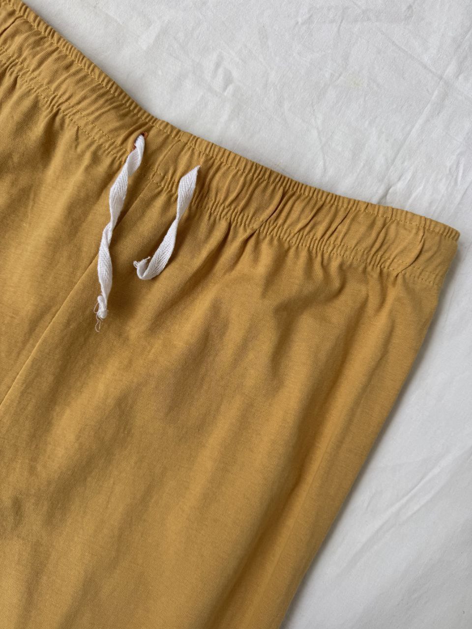 شلوار راحتی زنانه ساده پایین گتر دار نخ و پنبه H&M