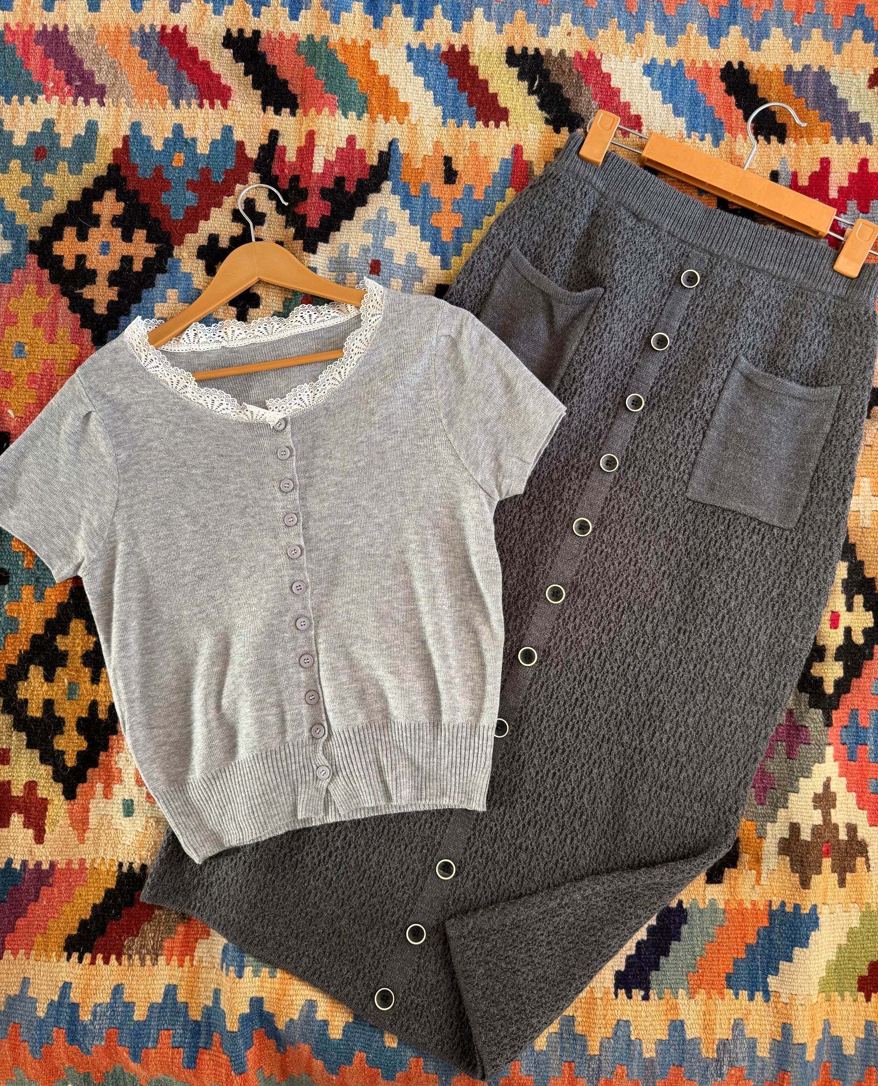 دامن بافت زنانه جلو دکمه