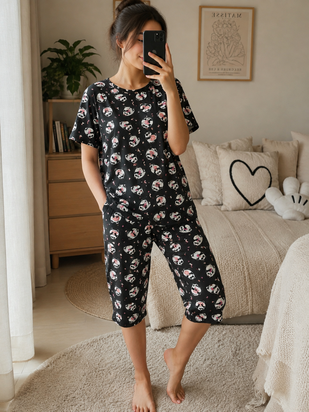 ست تیشرت شلوارک راحتی نخ و پنبه H&M