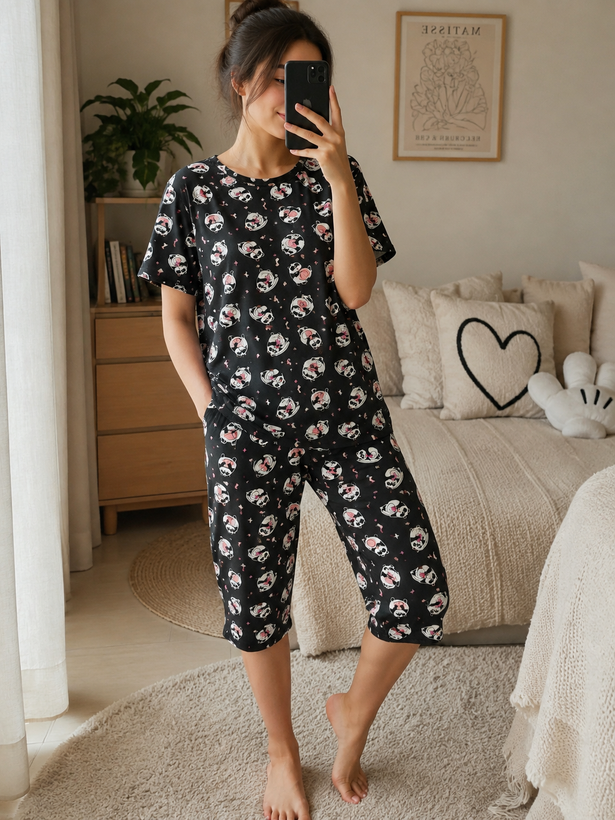 ست تیشرت شلوارک راحتی نخ و پنبه H&M